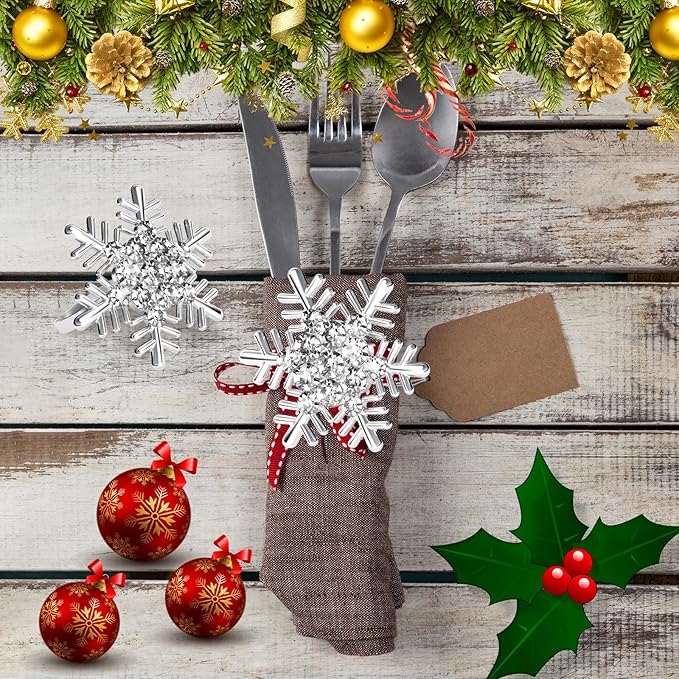 Halatool Christmas Napkin Rings Set of 12, Party Table Decoration - Image 7