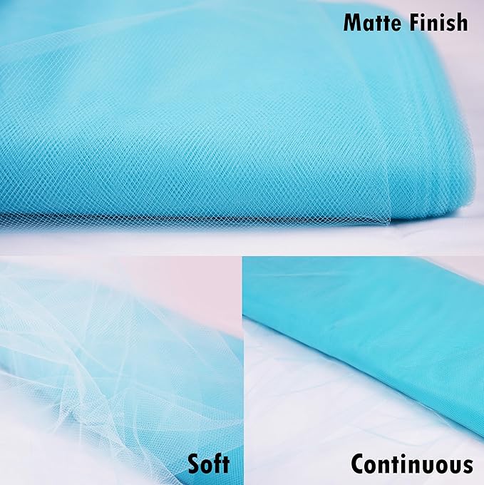 Craft And Party, Fabric Tulle 54" by 40 Yards Light Blue Fabric Tulle Bolt - Image 3