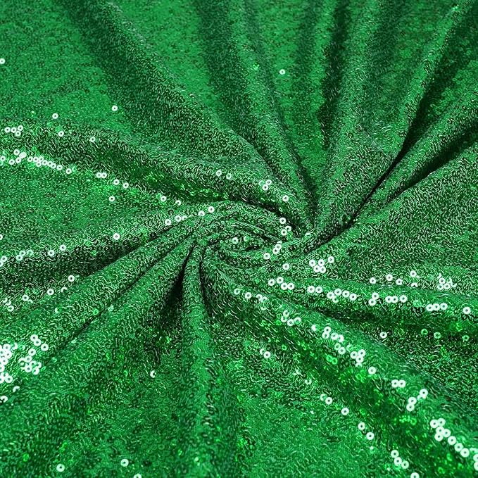 SquarePie Sequin Tablecloth 60 x 102 Inch Green Glitter Table Cloth - Image 8