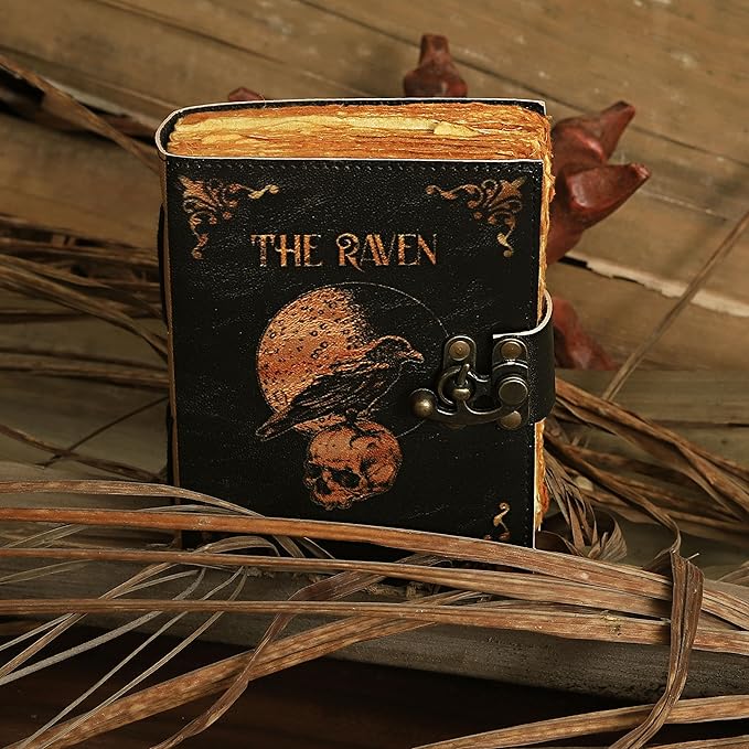 Leather Gothic Journal Magical Raven Skull Spiral Notebook Mystery Crow Journal - Image 4