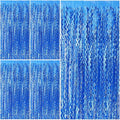Blue Tinsel Foil Fringe Curtains Wavy Backdrop by BOMSI