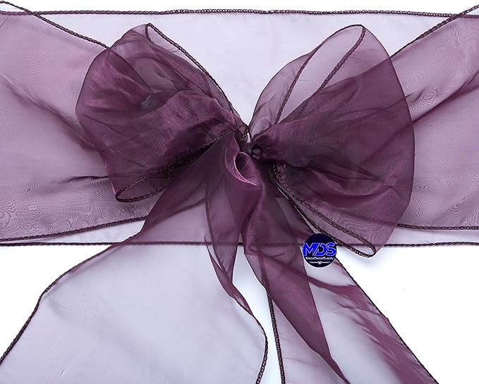 MDS Pack of 200 PCS Organza Chair Sashes Wider Dining Chair Bows Ribbon Tie Back - Image 4