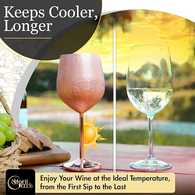 Stainless Steel Wine Glasses – Set of 2 Etched 16 oz Metal Goblets, Unbreakable - Image 5