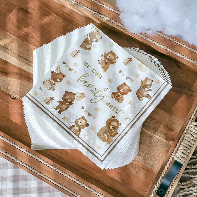 Kate Aspen We Can Bearly Wait Baby Shower Plates and Napkins Party Decorations - Image 7