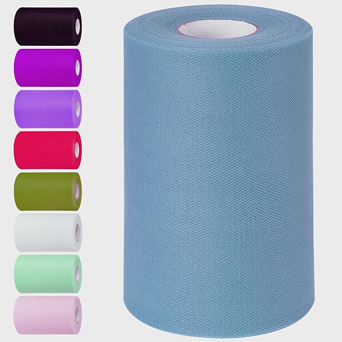 Violet Tulle Fabric Rolls 6 Inch by 100 Yards Tulle Roll Spool Fabric by Unknown