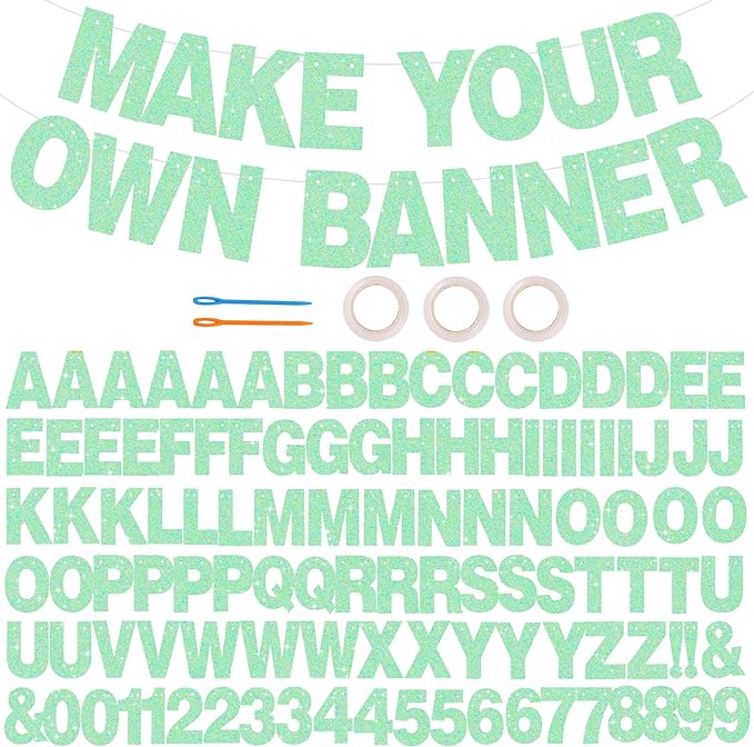 BEISHIDA 116 PCS Glitter Light Green DIY Letter Banner Kit Make Your Own by Beishida