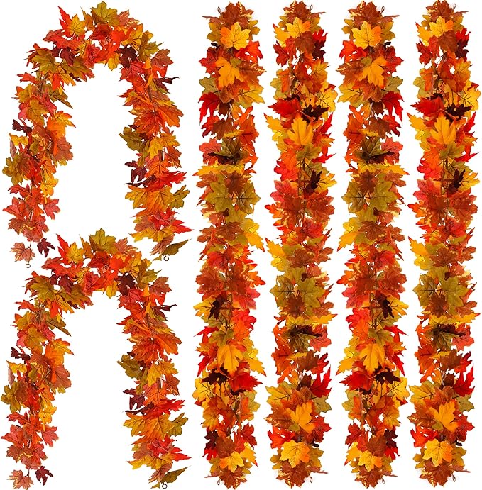 6PCS Fall Maple Leaves Garland, Party Joy 5.6Ft Artificial Maple Leaf Autumn by Unknown