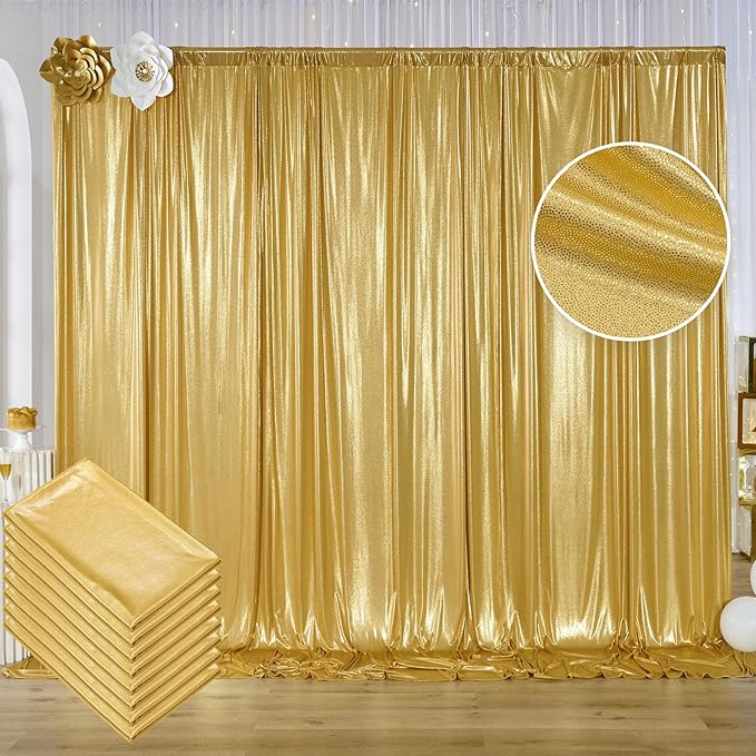 40ftx10ft Gold Sequin Backdrop Curtain Panels by Htper