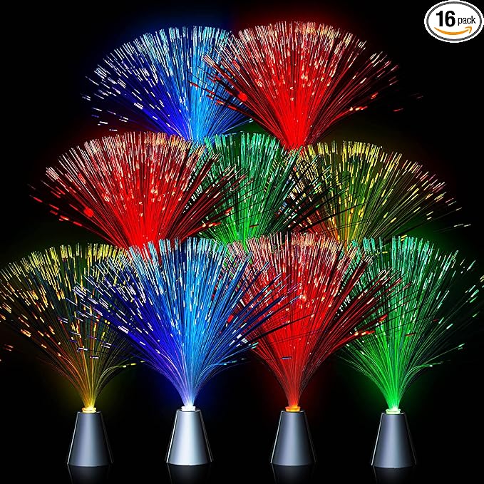 Patelai 16 Pcs LED Fiber Optic Lamp Color Changing Fiber Optic Night Light by Patelai