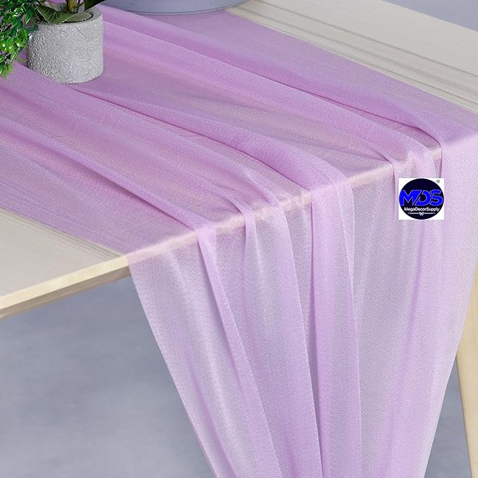 MDS 2 Pack 14ft Chiffon Table Runner 29 x 170 Inches Sheer Wedding Runner - Image 4