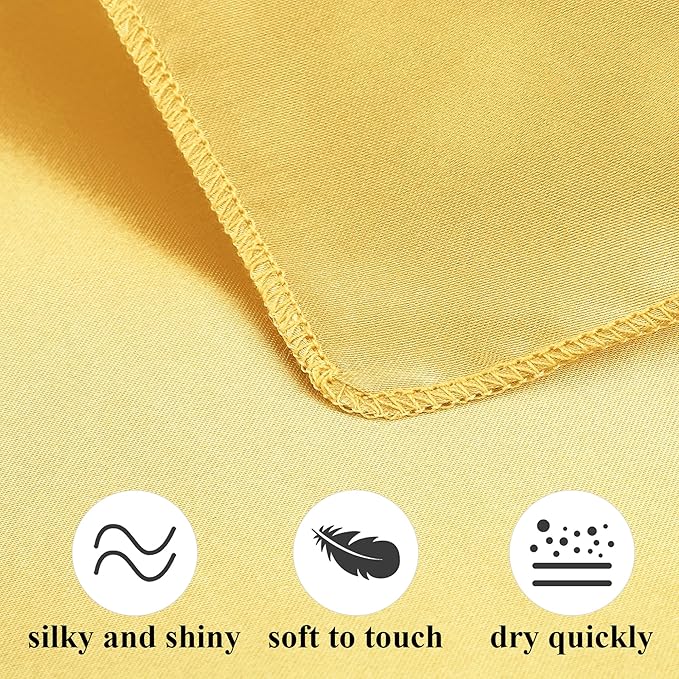 Aneco 12 Pieces Satin Napkin Square 20 x 20 Inches Dinner Napkins Weddings - Image 3