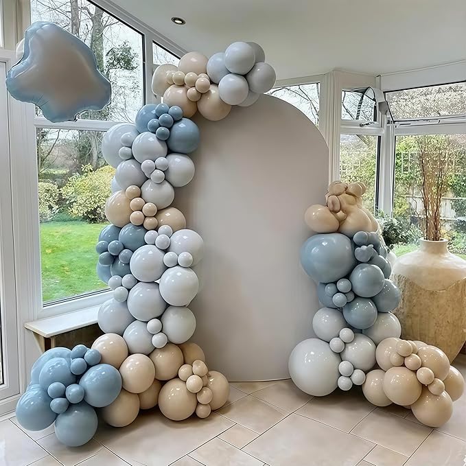 Dusty Blue Balloon Arch Kit 139Pcs Slate Blue Grey Balloons Garland Neutral - Image 5
