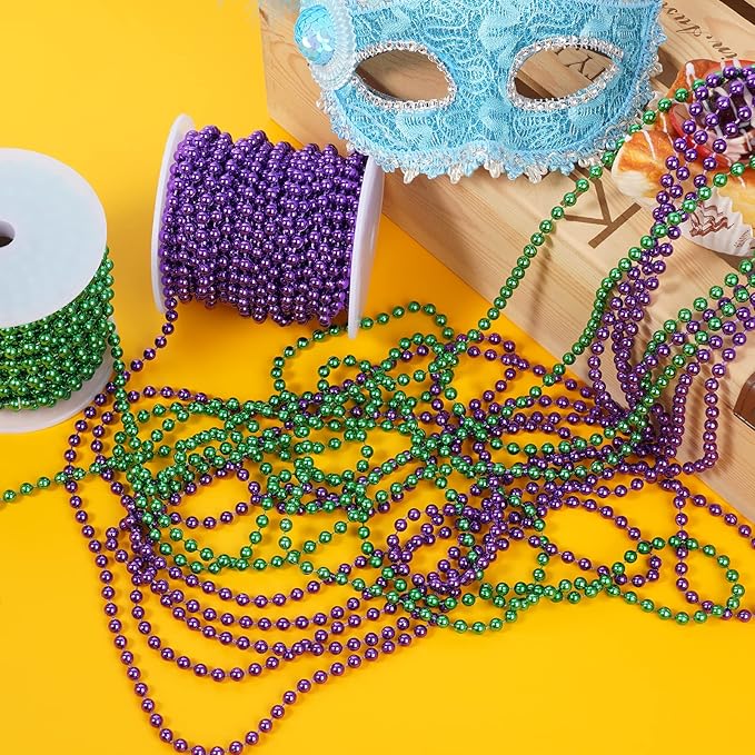 Faux Purple Pearl Beads Garland - 6mm Christmas Tree Beads 22 Yards Spool Pearl - Image 3