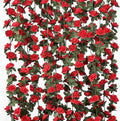KHOYIME 9 Pack 72 FT Artificial Flower Garland, Fake Red Roses Vines Silk by KHOYIME