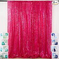 ShiDianYi Sequin-Backdrop Fuchsia 2 Panels 4FTx6FT Sparkle Wedding & Birthday by ShiDianYi