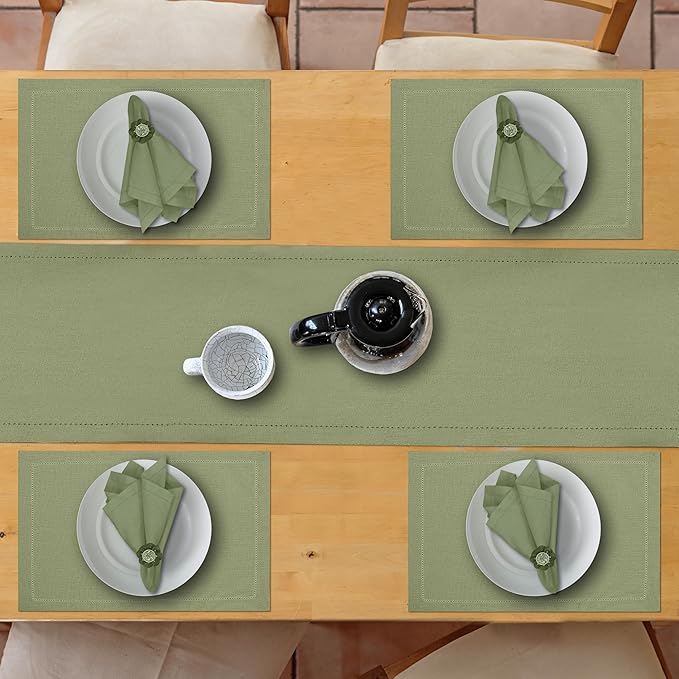 Ruvanti Linen Table Runner 90 Inches, Classic Hemstitch, Non-Slipping, Stain - Image 8