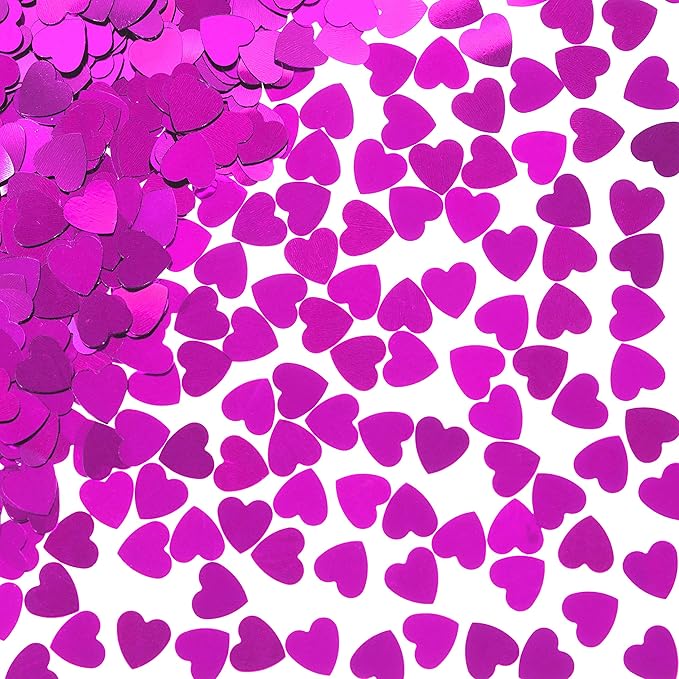 Hot Pink Love Heart Table Confetti by WHITEEN+POP