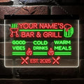 BBQ Neon Sign Custom Bar and Grill Sign Patio LED Lights Personalized Backyard by LULMicaLedSign