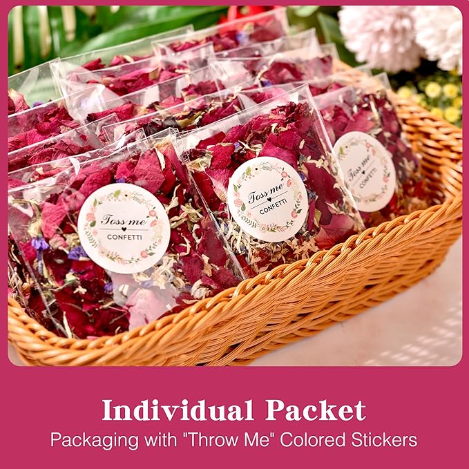 20 Pack Biodegradable Confetti, Dried Flower Petals, Biodegradable Flower Petals - Image 3