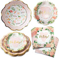 Kate Aspen Baby Shower Onesie Pink Floral & Gingham Tableware Set by KateAspen