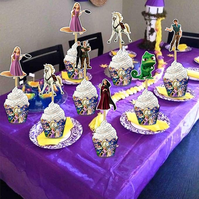 "Rapunzl Cupcake Wrappers – Princess Theme Cupcake Decoration - Image 8