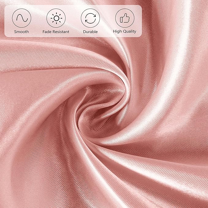Ruisita 120 Inches Round Satin Tablecloths Rose Gold Overlay Round Satin Table - Image 4