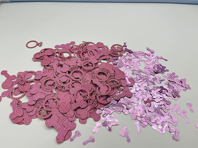 801 Pcs Rose Pink Glitter Cute Sprinkle Confetti Party Decoration - Image 2