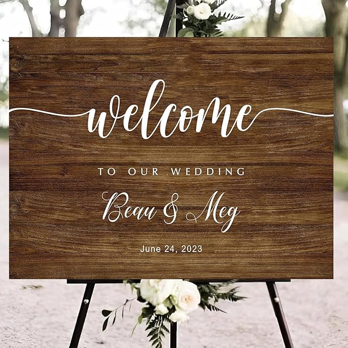 Generic Rustic Wedding Sign, 12x18 inches, Weatherproof & Fade-Resistant - Image 4