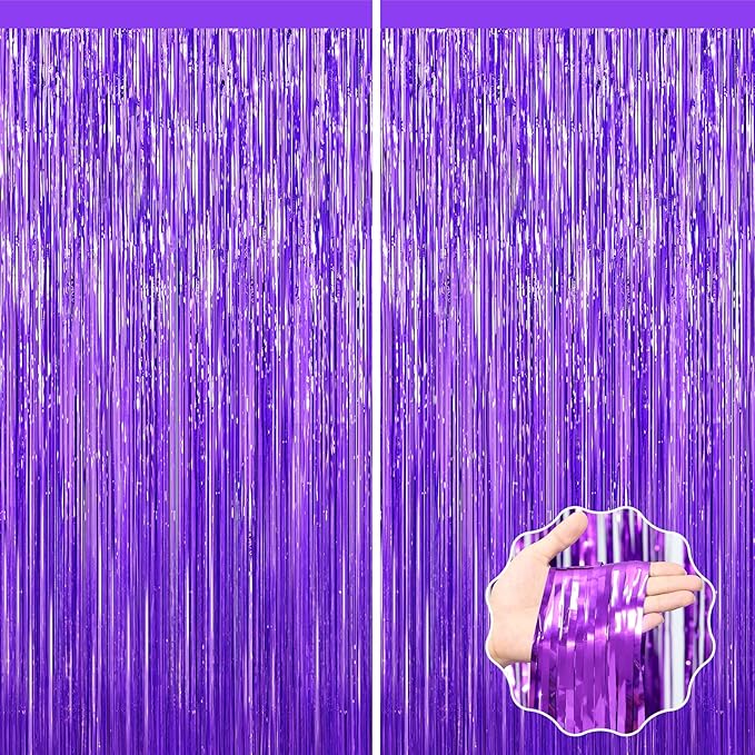 Purple Foil Curtain Backdrop by forlvwoon