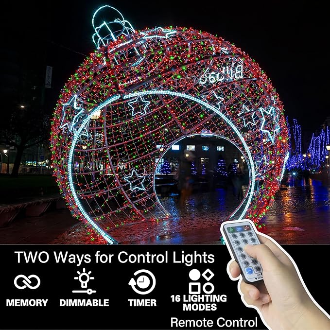 LAMPHOME 33ft Christmas Decorative Mini Lights, 100 LED Transparent Wire Fairy - Image 2