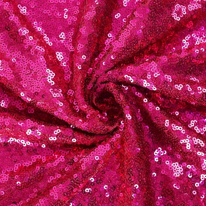 Eternal Beauty Hot Pink Sequin Backdrop, 6x8 Ft Glitter Background Curtains - Image 9