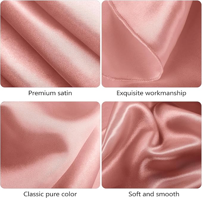 Ruisita 120 Inches Round Satin Tablecloths Rose Gold Overlay Round Satin Table - Image 3