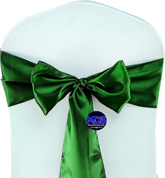 MDS Pack of 300 PCS Satin Chair Sashes Charmeuse Sateen Dining Chair Bows - Image 2