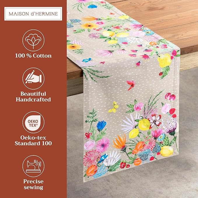 Maison d' Hermine Table Runner 100% Cotton Single Layer Table Runners 72 inches - Image 2
