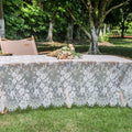 TINWIN Rectangle Lace Tablecloth 60x120 Inch White Vintage Runner Eyelash Fabric by TINWIN
