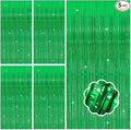 5 Pack Green Streamers Backdrop Metallic Foil Fringe Tinsel Curtains by Unknown