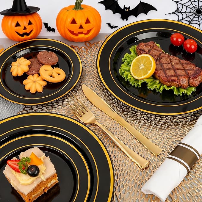 175PCS Black and Gold Plates - Image 2