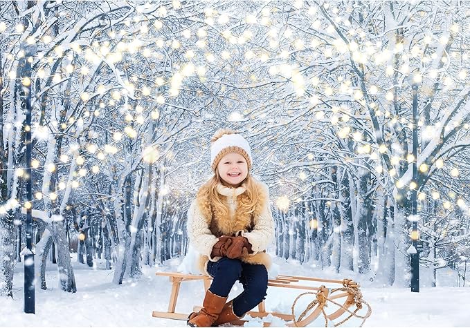 8x6FT Winter Snowy Scene Photography Backdrop Winter Wonderland Landscape - Image 3