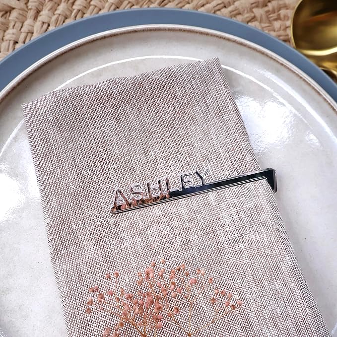 Napkin Name Tags, Personalized Napkin Rings, Wedding Name Cards, Wooden Names - Image 6