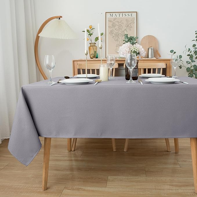 Biscaynebay Textured Fabric Tablecloths 90x132 Inches Rectangular, Wedding and - Image 7