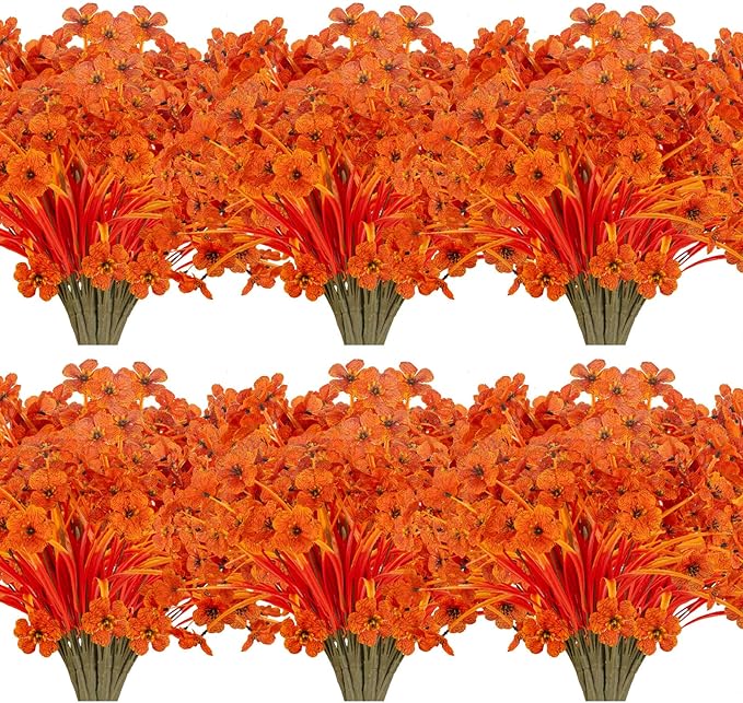 20 Bundles Artificial Fall Flowers No Fade Faux Autumn Plants Fake Flowers No by JEMONG
