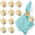 Set of 12 Gold Maple Leaf Napkin Rings by ALPHALivingHOME
