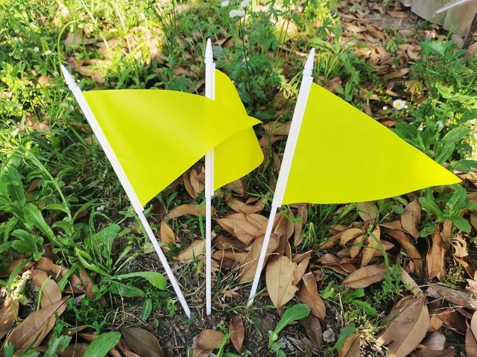 12 Pack Yellow Pennant Flags Small Mini Hand Held Solid Color Pennant On Sticks - Image 7