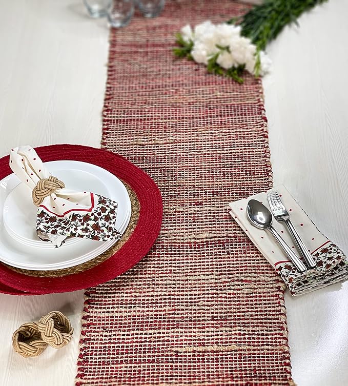 Chardin home Natural Jute Table Runner 13x72 Inch – Vintage Boho Rustic Table - Image 7