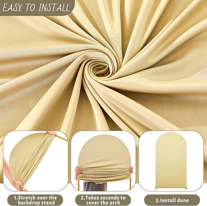 6.6FT Beige Arch Backdrop Cover - Image 4