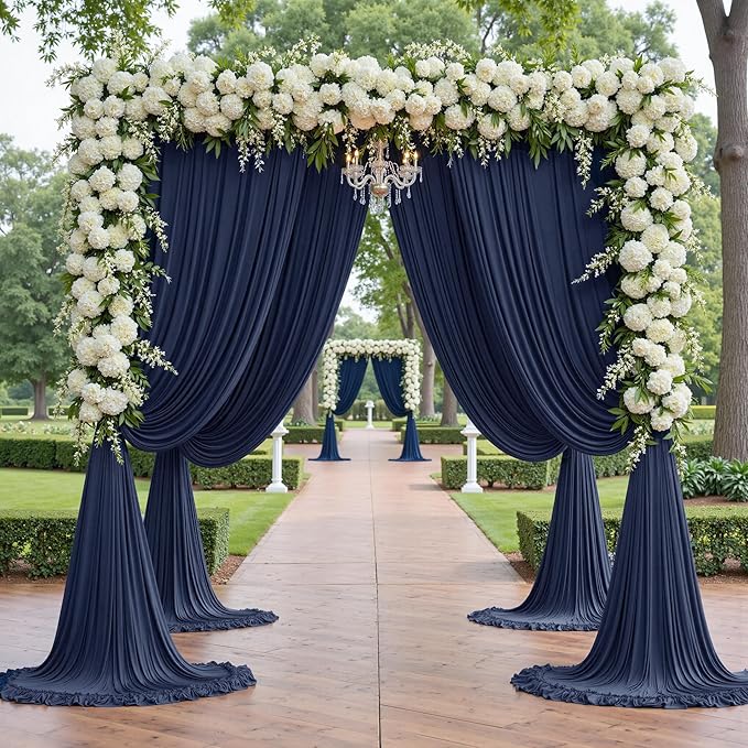 PartyVillage 20ft×15ft Navy Blue Backdrop Curtain by PartyVillage
