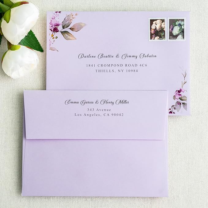 PONATIA 50 Pieces 5x7 Envelopes, Lilac A7 Envelopes Self Seal - Image 5