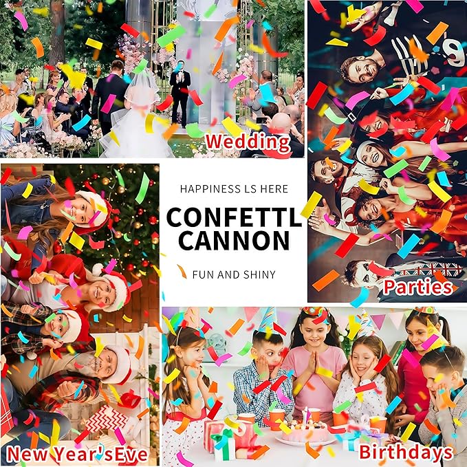 16in Biodegradable Confetti Poppers, Confetti Cannons Bulk - Image 5