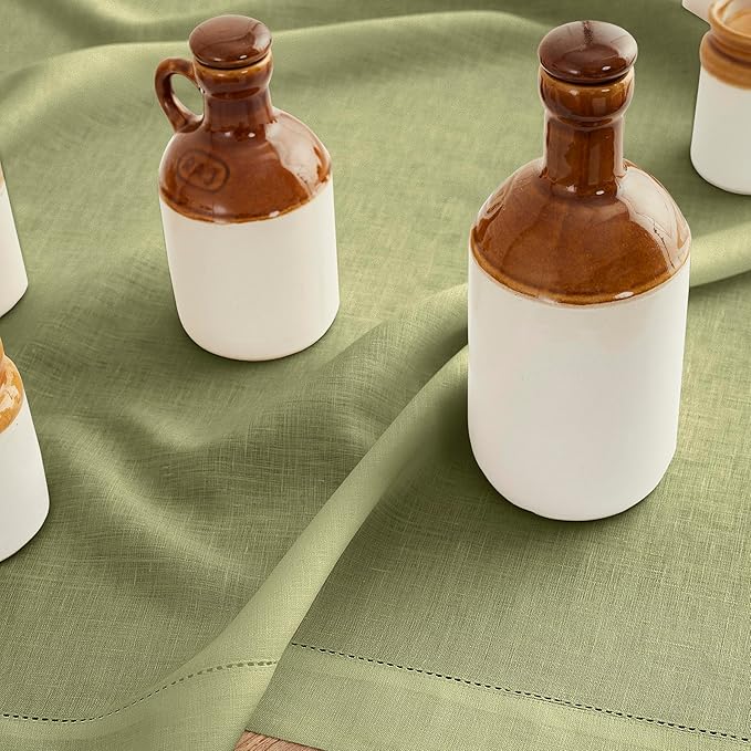 Solino Home Linen Moss Green Table Runner 72 Inches Long - Image 9