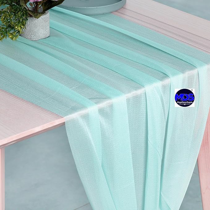 MDS 2 Pack 10ft Chiffon Table Runner 29 x 120 Inches Sheer Wedding Runner - Image 3